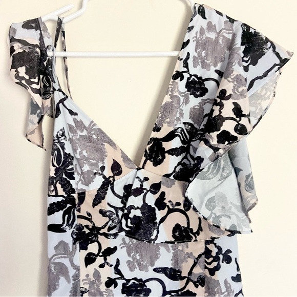 Adeam Floral Asymmetric Dress Sz 4 - Picture 4 of 7